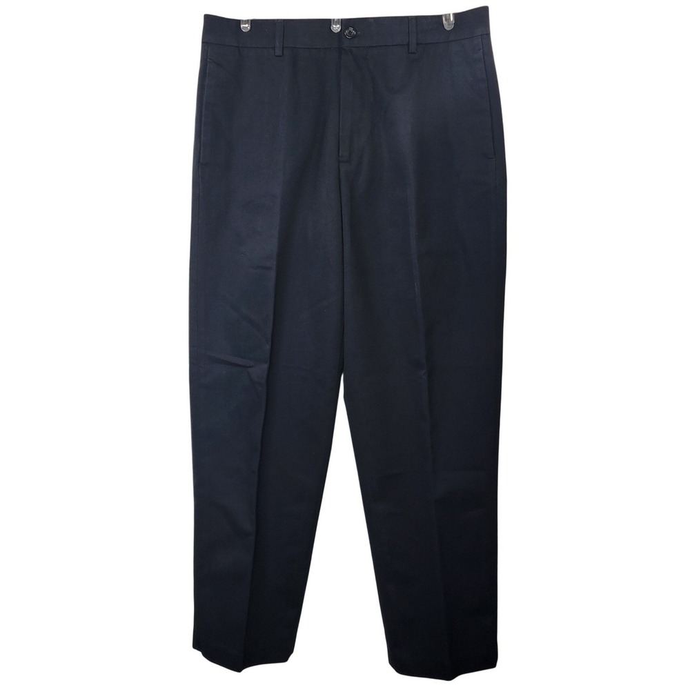IZOD Mens Navy Blue 100% Cotton Flat Front Straight Leg Chino Pants 36x34 F06